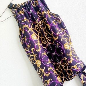 J. MCLAUGHLIN bow tie equestrian silk blouse sleeveless top Small